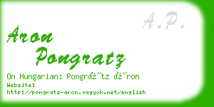 aron pongratz business card